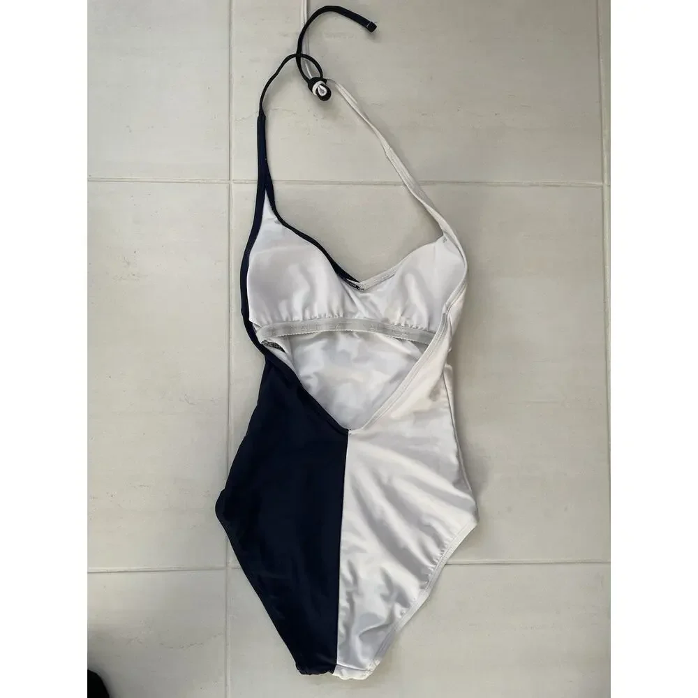 Nautica Swim One Piece Swimsuit Logo Sporty Retro Chic Minimalist